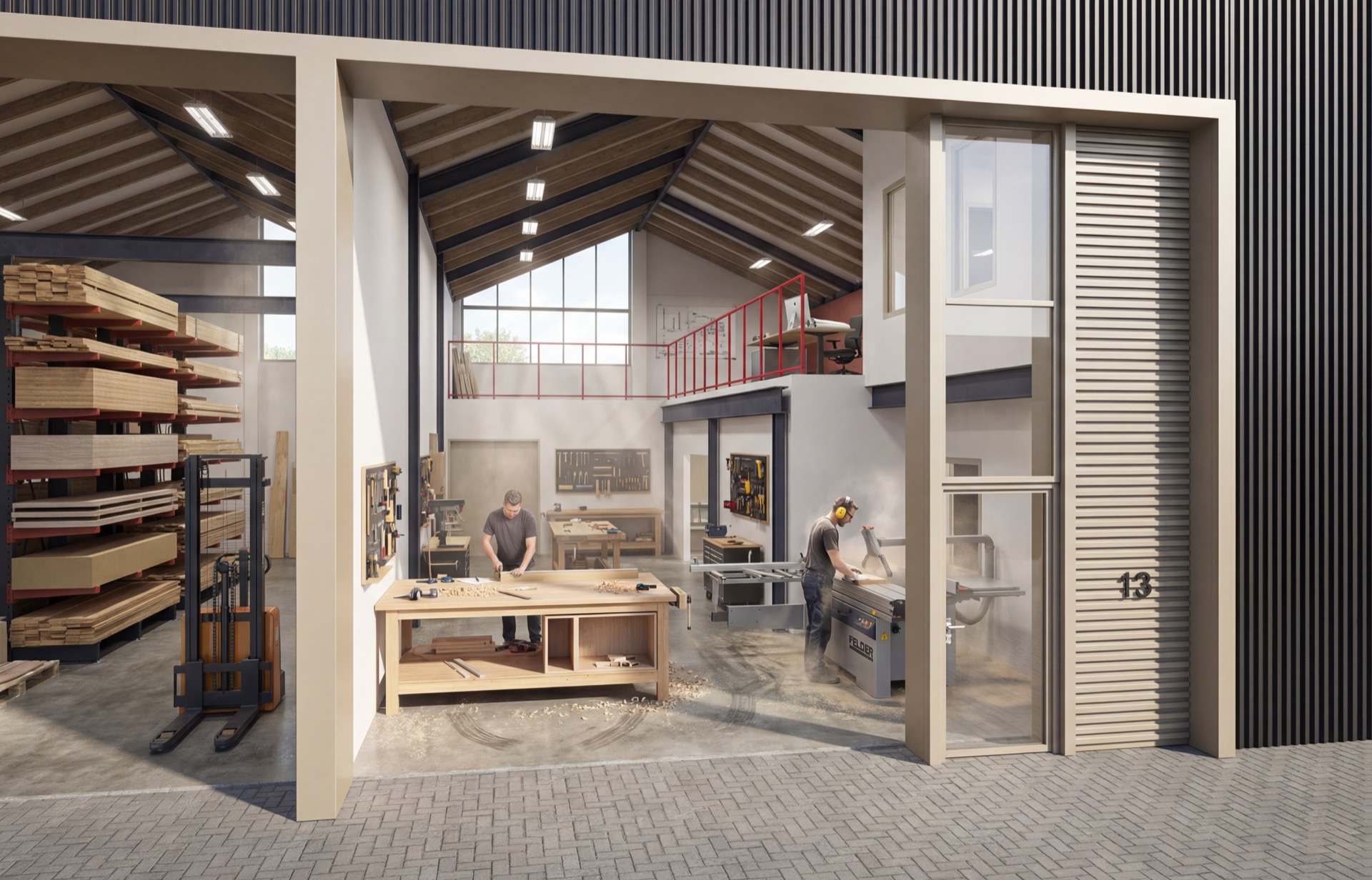 ELSTER 11 interieur werkplaats met entresol